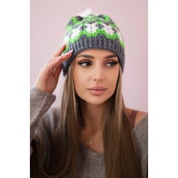 Women's cap Laila K283 graphite+green neon