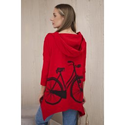 Cycling print sweatshirt red