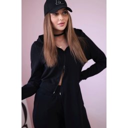 Set of sweatshirt with long side in black color