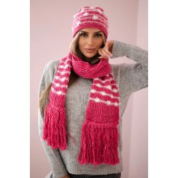 Women's set with scarf Anika K304 raspberry