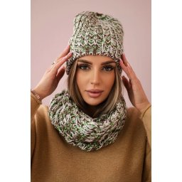 Women's set with fleece Merry K202 green + brown