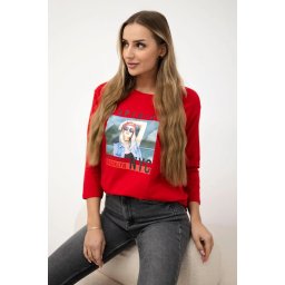 Blouse with Superior print red