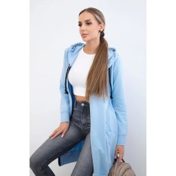 Dress with a hood and azure color