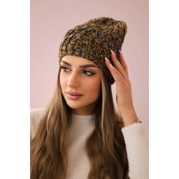 marka niezdefiniowana Cap with fleece Merry K225 black+mustard