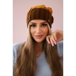 marka niezdefiniowana Cap with fleece Paris K212 mustard+brown
