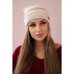 marka niezdefiniowana Cap with fleece Patrycja K254 yellow + beige
