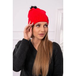 marka niezdefiniowana Cap with a pompom Judyta K347 red