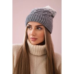 marka niezdefiniowana Cap with fleece Ilona K218 gray+white