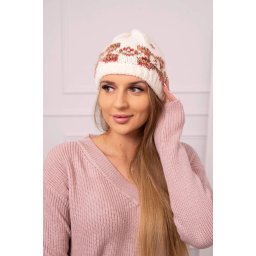 marka niezdefiniowana Women's cap Otylia K387 ecru+red