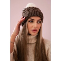 marka niezdefiniowana Cap with fleece Ilona K218 cappuccino+ecru