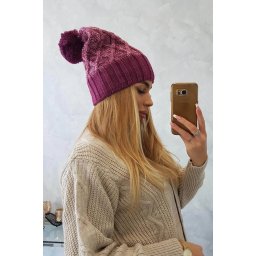 marka niezdefiniowana Cap with fleece Milano K203 purple melange+dark purple