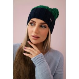 marka niezdefiniowana Cap with fleece Paris K212 green+navy blue