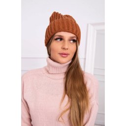 marka niezdefiniowana Cap with turn up Magda K293 camel