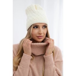 marka niezdefiniowana Cap with fleece Kratka K204 ecru