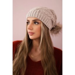 marka niezdefiniowana Cap with fleece Sandra K210 dark beige