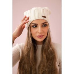 marka niezdefiniowana Cap with fleece Milano K203 dark beige melange + ecru