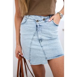 marka niezdefiniowana Stretch denim skirt with longer front S/M-L/XL