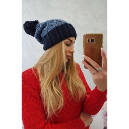 marka niezdefiniowana Cap with fleece Milano K203 jeans+navy blue
