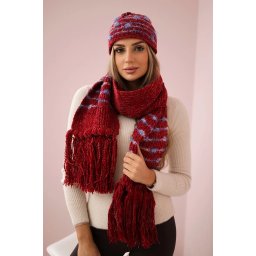 marka niezdefiniowana Women's set with a shawl Anika K304 red
