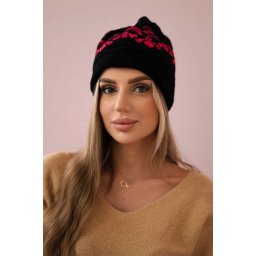 marka niezdefiniowana Women's cap Kira K374 black+pink