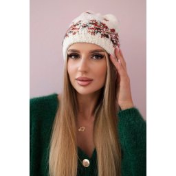 Kesi Women's cap Florencja K350 ecru+red