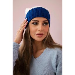 Kesi Cap with fleece Paris K212 ecru+mauve-blue