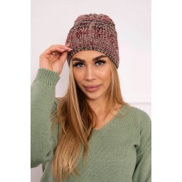 Kesi Cap with fleece Melisa K241 burgundy+beige