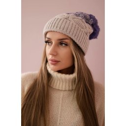 Kesi Cap with fleece Alice K248 beige+violet