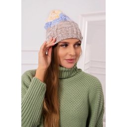 Kesi Cap with fleece Dolores K303 dark beige+blue+yellow
