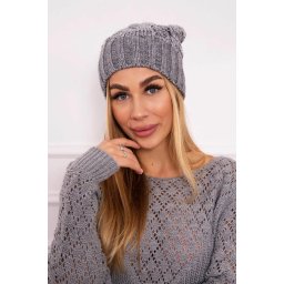 Kesi Cap with fleece Paryż K213 light gray
