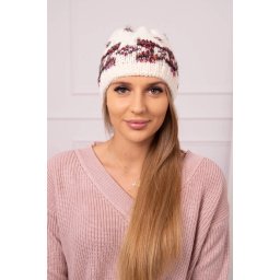 Kesi Women's cap Otylia K387 ecru+burgundy