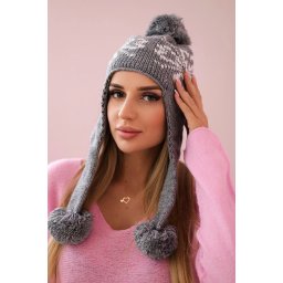 Kesi Women's long eared cap Balbina K381 dark grey