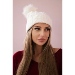 Kesi Cap with fleece Warkocz K226 white