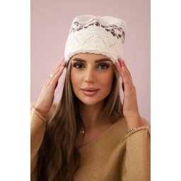 Kesi Women's cap Kira K374 ecru+brown