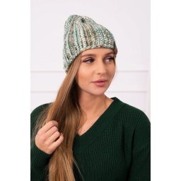 Kesi Cap with fleece Zoja K306 ecru + green