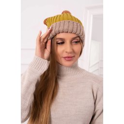 Kesi Cap with fleece Bojana K265 beige+kiwi+camel