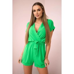 Kesi Włoski Short jumpsuit tied at the waist light green