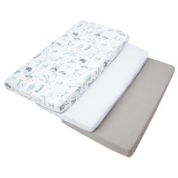 Medi Partners Set of 3 pcs. Fitted Sheet 60x120 cm 100% Cotton Baby Bed Linen Mattress
