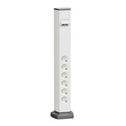 Optiline 45, Minicoloana 1 fata 6xprize 2P+E+2xprize date RJ45 6UTP, alb