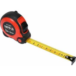 Ruleta masurare, ABS/Otel, 3000 x 16 mm, Rosu/Negru