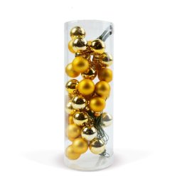 Set globuri aurii pentru bradul de Crăciun - 3 tipuri - 2cm - 36 buc/set