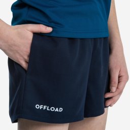 Șort Rugby cu buzunare R100 Albastru Copii