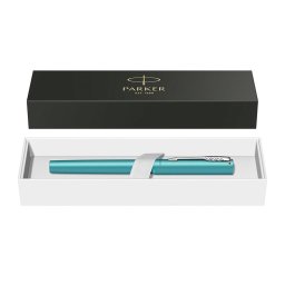 Stilou Parker Vector Royal XL Teal, albastru cu accesorii cromate