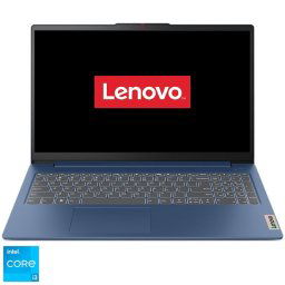Laptop Lenovo IdeaPad Slim 3 15IRU8 cu procesor Intel® Core™ i3-1305U pana la 4.5GHz, 15.6" Full HD, 8GB Soldered LPDDR5, 512GB SSD, Intel® UHD Graphics, No OS, Abyss Blue