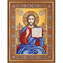 Set broderie cu margele cusute, Domnul nostru Iisus, 13 culori, 28x38 cm