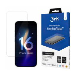 Folie Protectie 3MK FlexibleGlass Apple iPhone 16 Sticla Flexibila Full Glue