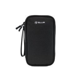 Geantă Tellur pentru organizare cabluri și accesorii, 21 x 12,5 x 6 cm, poliester, negru
