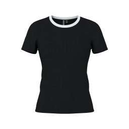 PIECES Tricou 'PCMay' negru / alb