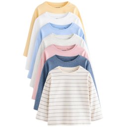 Next Tricou azuriu / galben / roz pal / alb