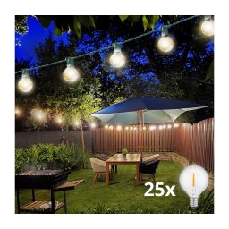 Brilagi - Ghirlandă LED de exterior GIRLANDA, 25 x E12, 20 m, verde, IP44, alb cald
